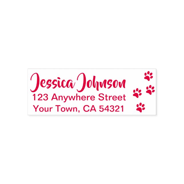 Sello Automático Hermosas Huellas de Perro con Nombre Personalizado (Diseño)