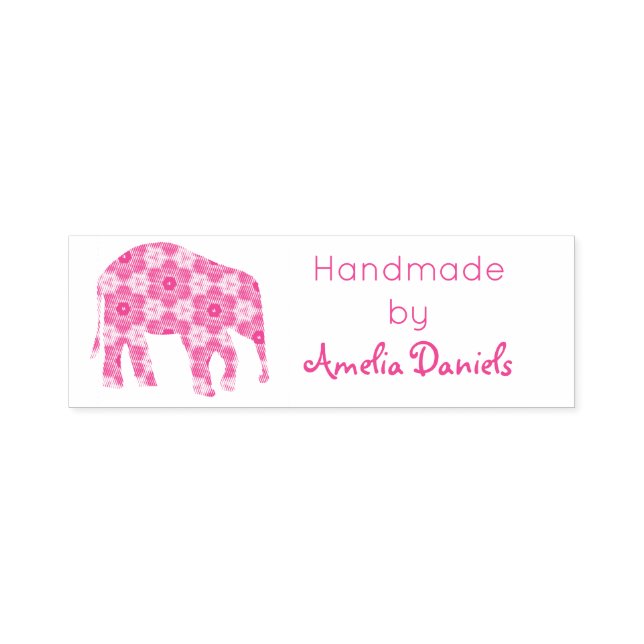 Sello Automático Hermoso Elefante de Flor Hecho a Mano por (Diseño)