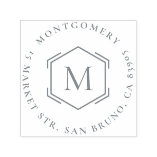 Sello Automático Hexagonal   Dirección de devolución de ida y vuelt