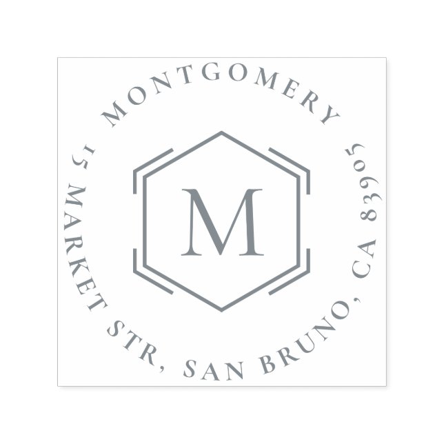 Sello Automático Hexagonal | Dirección de devolución de ida y vuelt (Diseño)