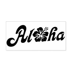 Sello Automático Hibisco de la hawaiana - diseño sólido de Hawaii