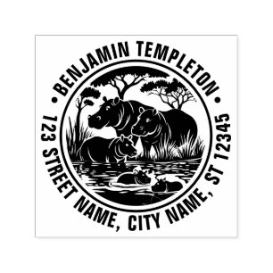 Sello Automático Hipopótamo Hipopótamo por dirección de devolución 