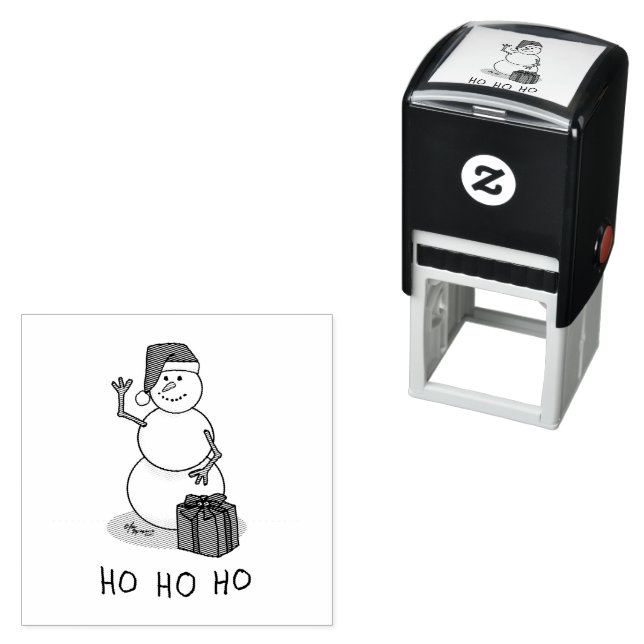 Sello Automático Ho Ho Ho Ho Ho Feliz Navidad Santa Cute Snowman (In Situ)