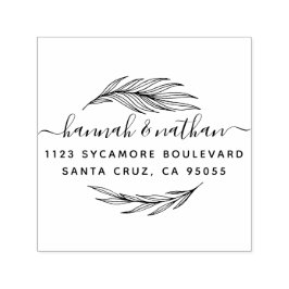 Sello Automático Hojas simples y elegantes | Dirección de devolució