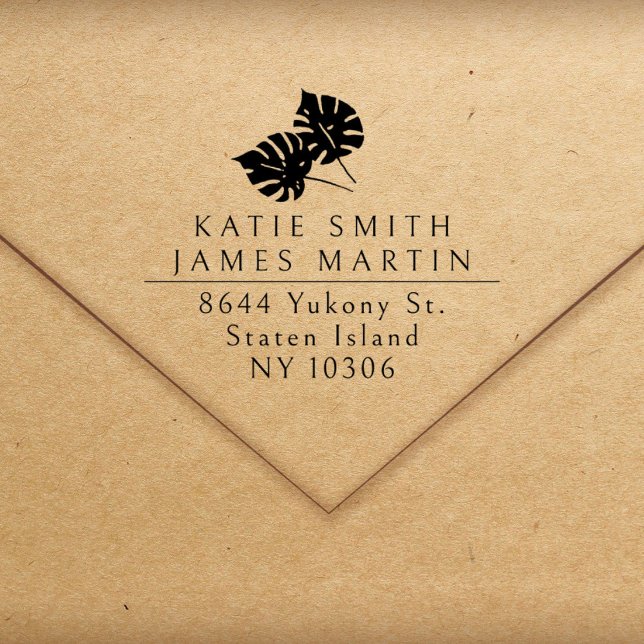 Sello Automático Hojas tropicales Dos apellidos Doble Dirección de  (Subido por el creador)