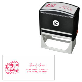 Sello Automático Holiday Return Address Self-inking Stamp
