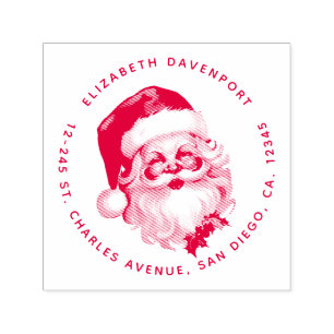 Sello Automático Holly Jolly Santa Claus Navidades Retro