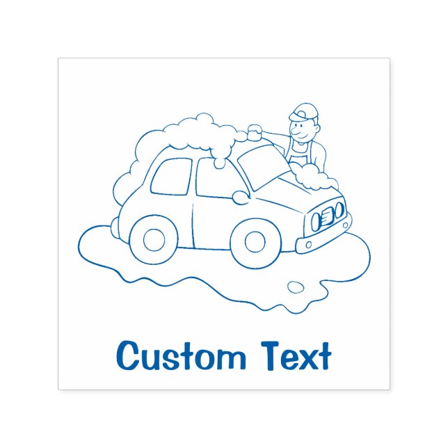 Sello Automático Hombre de lavado de coches (Diseño)