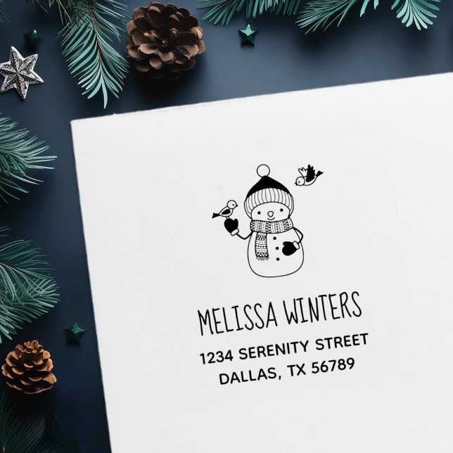 Sello Automático Hombre de nieve con punto en dirección Gorra y buf (Subido por el creador)