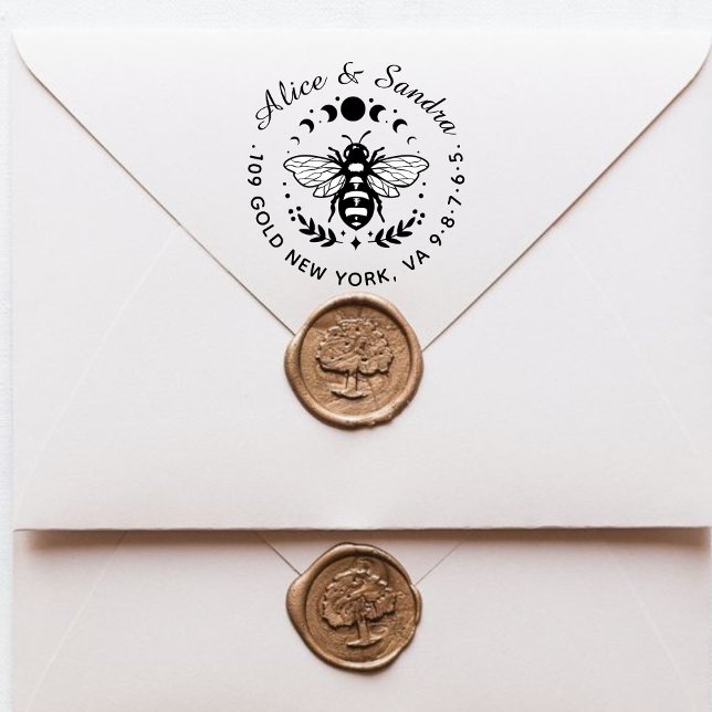 Sello Automático Honey Bee | Nombre de familia de cosecha y (Subido por el creador)