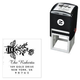 Sello Automático Honey Bee Nombre de familia de cosecha y