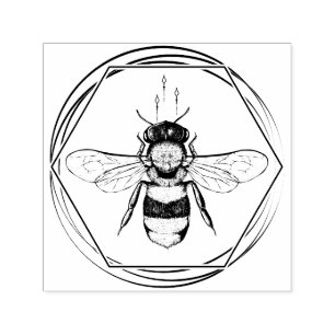 Sello Automático Honeycomb Apiary Skincare Tattoo Art Bee