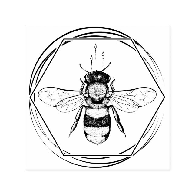 Sello Automático Honeycomb Apiary Skincare Tattoo Art Bee (Diseño)
