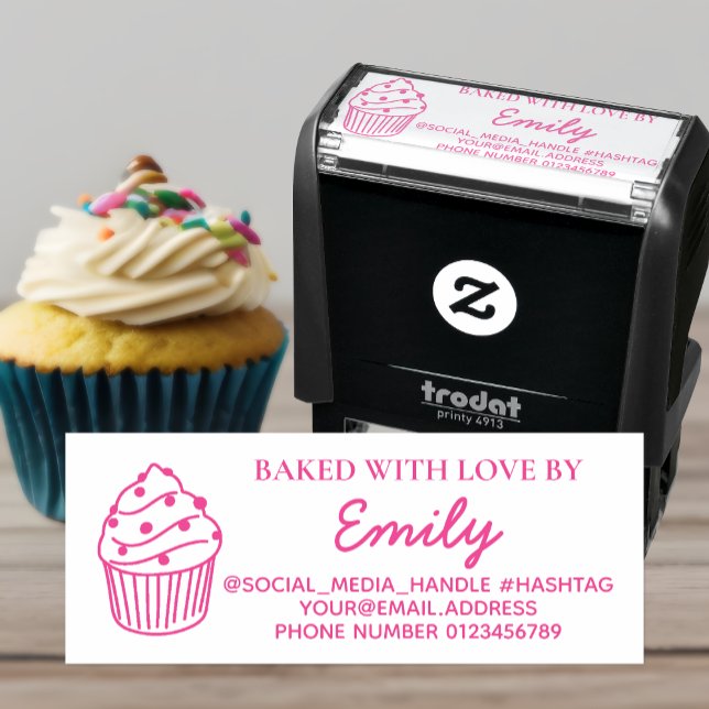 Sello Automático Horneado con Amor Nombre de la Panadera Informació (Add a Sweet Touch to Your Baked Creations 🧁✉️)
