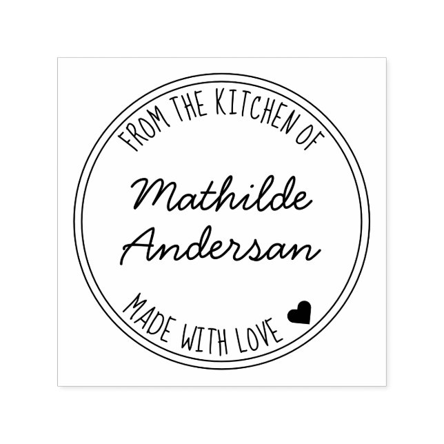 Sello Automático Horneado con Amor por Script Name Kitchen (Diseño)