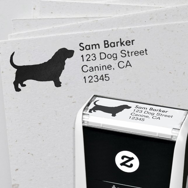 Sello Automático Hound Basset | Dirección de devolución de silueta  (Subido por el creador)