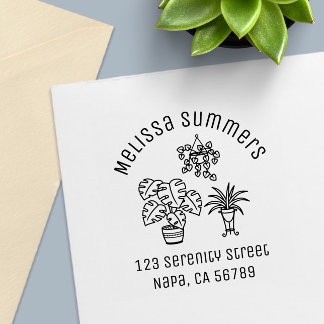 Sello Automático Houseplants Hobby Arch Address (Subido por el creador)