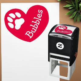 Sello Automático Huella de Corazón de Mascota Nombre Firma Pre Enti