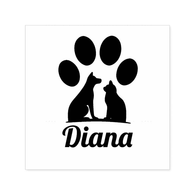 Sello Automático Huella Personalizada de Gato y Perro (Diseño)