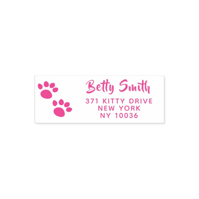 Sello Automático Huellas de patas personalizadas de dirección de de (Diseño)