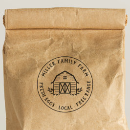 Sello Automático Huevo redondo de Personalizado de granja familiar 