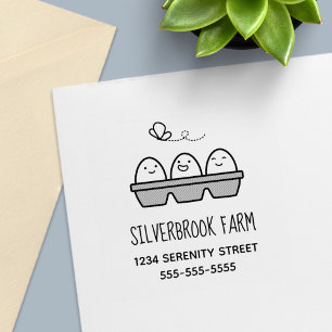 Sello Automático Huevos de granja frescos Dirección de Cartón 2