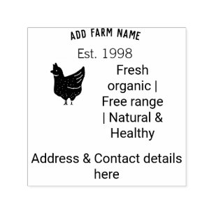 Sello Automático Huevos de pollo de granja añaden nombre año de dir
