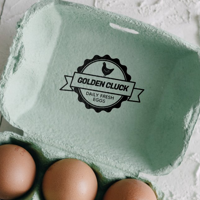 Sello Automático Huevos Frescos de Granja de Pollos Personalizables (Subido por el creador)