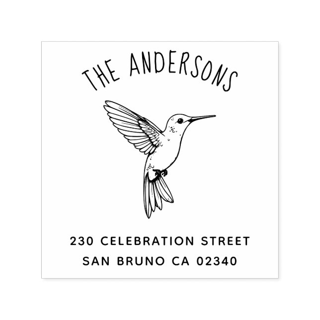 Sello Automático Hummingbird Family Address Delicate Sweetness (Diseño)