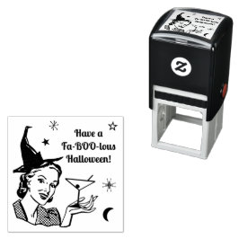 Sello Automático Humor de bruja retro de Halloween Faboolous o Pers