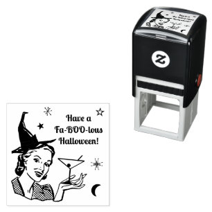 Sello Automático Humor de bruja retro de Halloween Faboolous o Pers