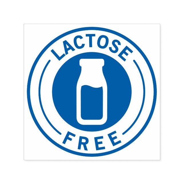 Sello Automático Icono de Alergia Alimentaria Libre de Lactosa (Diseño)