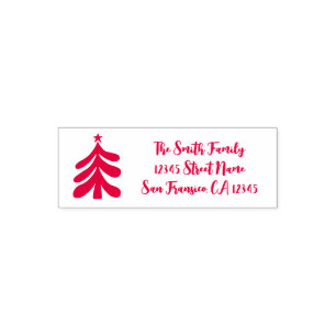 Sello Automático Icono de árbol de Navidad lindo dirección de devol