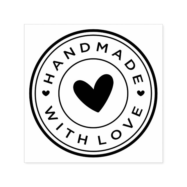 Sello Automático Icono Redondo Hecho a Mano Con Amor (Diseño)