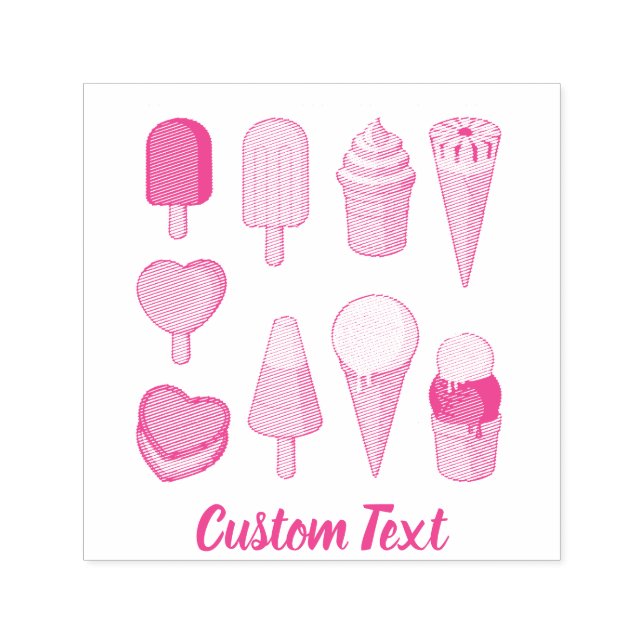Sello Automático Iconos De Helado (Diseño)