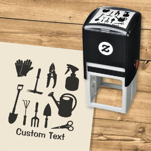 Sello Automático Iconos de jardinería en silueta