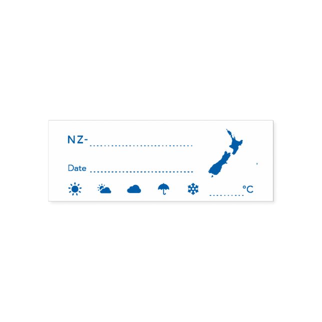 Sello Automático ID de Posttravesía NZ Fecha del Clima de Nueva Zel (Diseño)