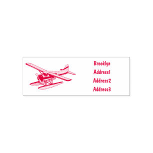 Sello Automático Ilustración de dibujos animados de hidroavión