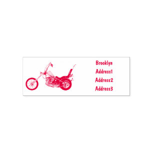 Sello Automático Ilustración de dibujos animados de motocicleta Cho