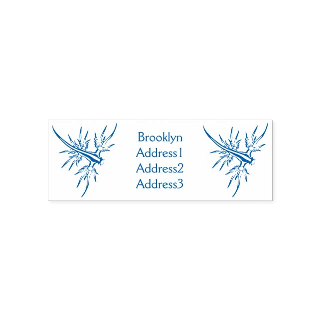 Sello Automático Ilustracion de dragón azul (Diseño)