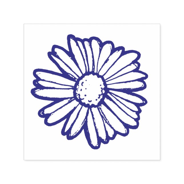 Sello Automático Ilustración de Flor de Margarita                   (Diseño)