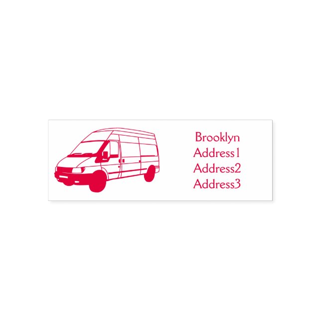 Sello Automático Ilustracion de la camioneta de entrega (Diseño)