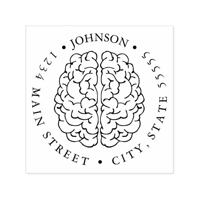 Sello Automático Ilustracion de la etiqueta de retorno del cerebro  (Diseño)