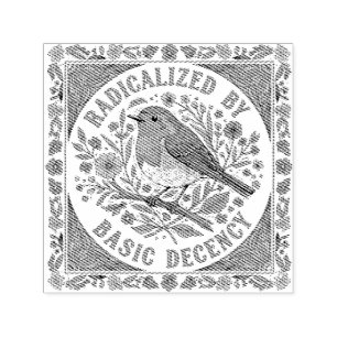 Sello Automático Ilustración de pájaro radicalizado por la decencia