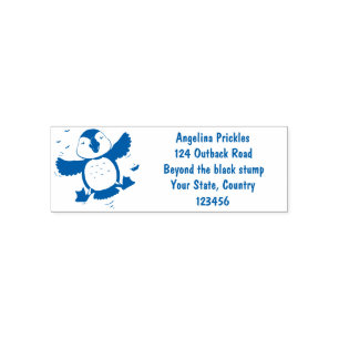 Sello Automático Ilustracion de personalizado azul del ataúd flotan