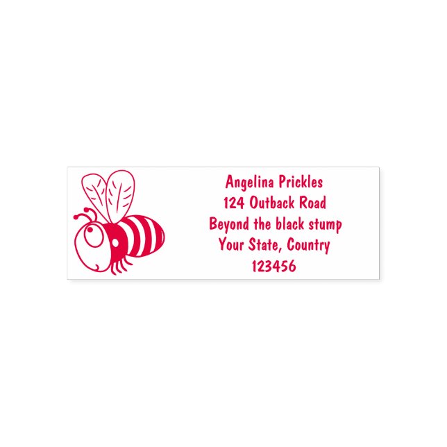 Sello Automático Ilustracion de personalizado de abejas alegres (Diseño)