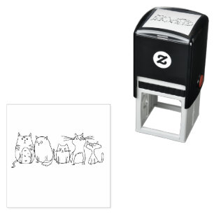 Sello Automático Ilustracion de Personalizado de arte de la línea d