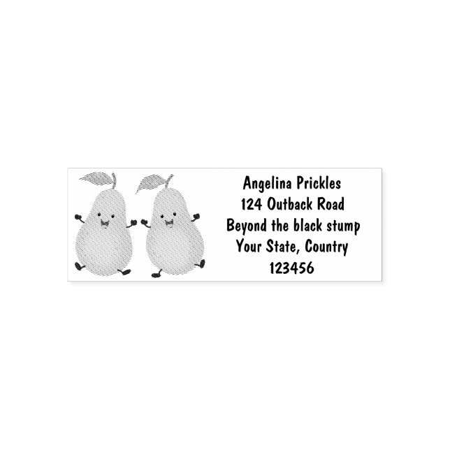 Sello Automático Ilustracion de personalizado de par de pera cúpula (Diseño)