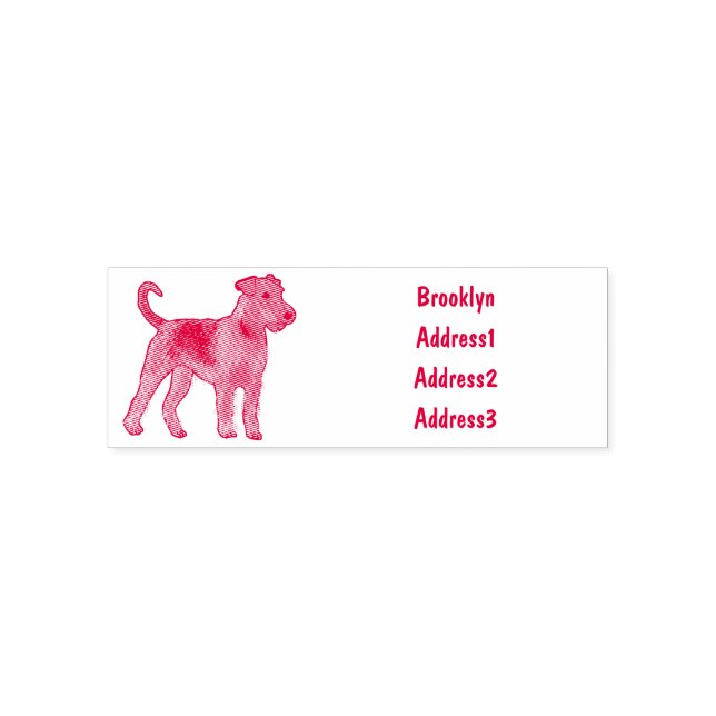 Sello Automático Ilustracion de personalizado de perro Airedale ter (Diseño)