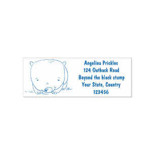 Sello Automático Ilustracion de personalizado de wombat para bebé l